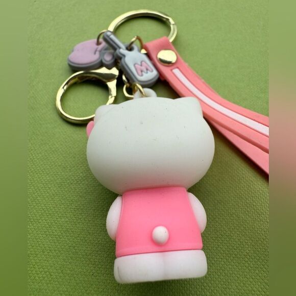 Hello Kitty Pink Bow Keychain with Charms & Wrist Strap – Super Cute! - Picture 7 of 17